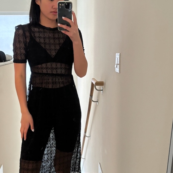 zara lace t-shirt mid dress - Picture 1 of 4